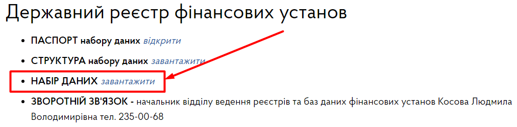 Нацкомфинпослуг - государственный реестр финансовых учреждений